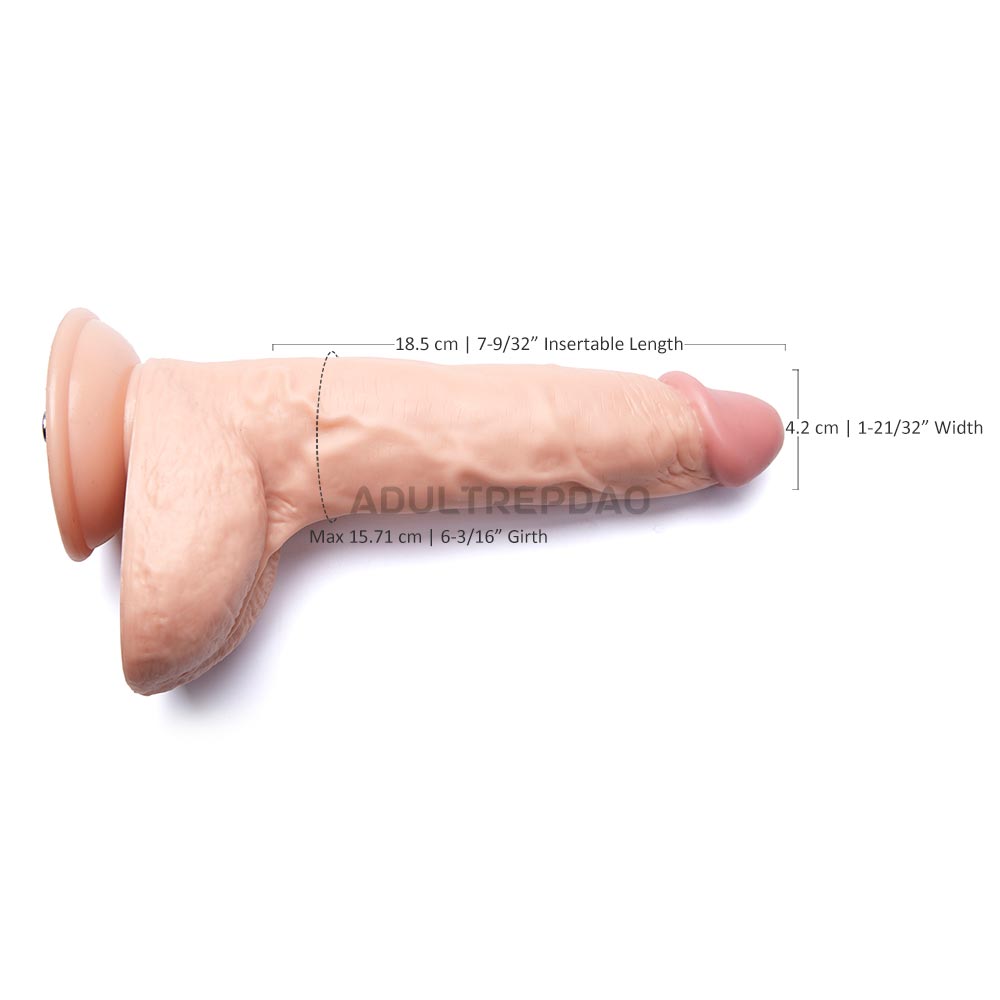 9.8″ Sex Machine Big Dildo Attachment w/ Wide Testicles